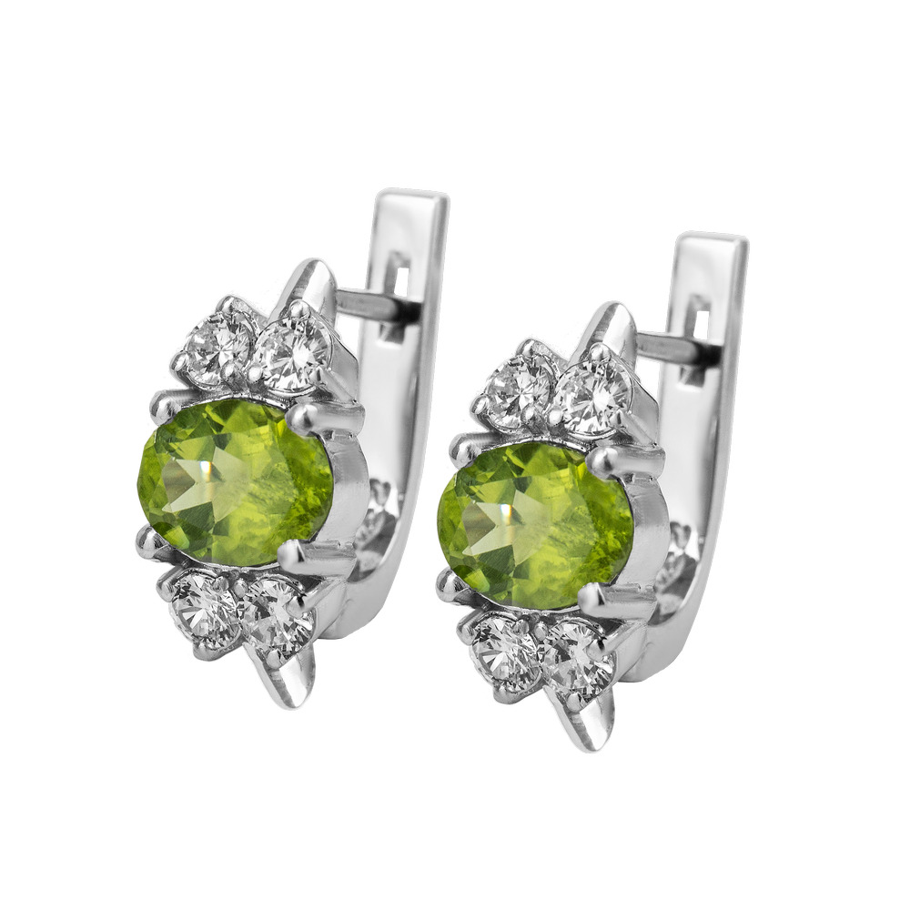 

Серебряные серьги со вставками перидота 066-5310 GS-4997 р-