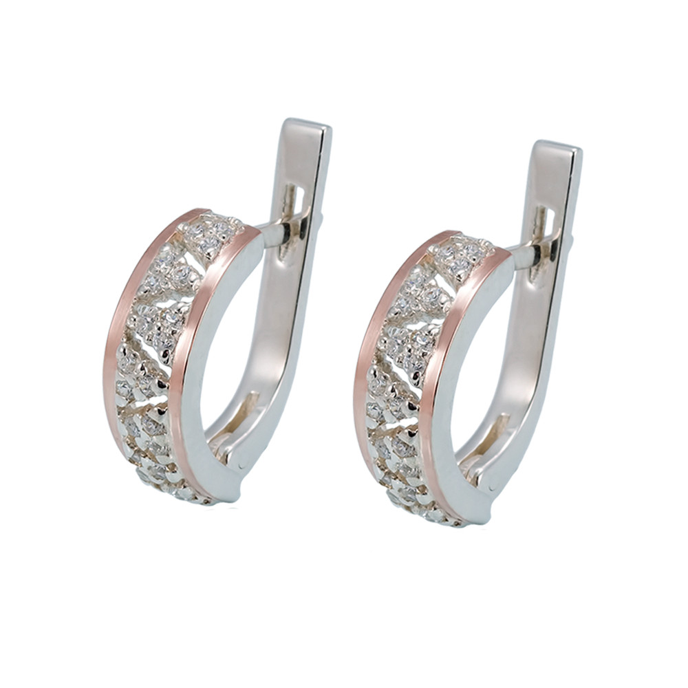 

Серебряные серьги с золотом и куб. цирконием Bella-10 GS-4234 р-