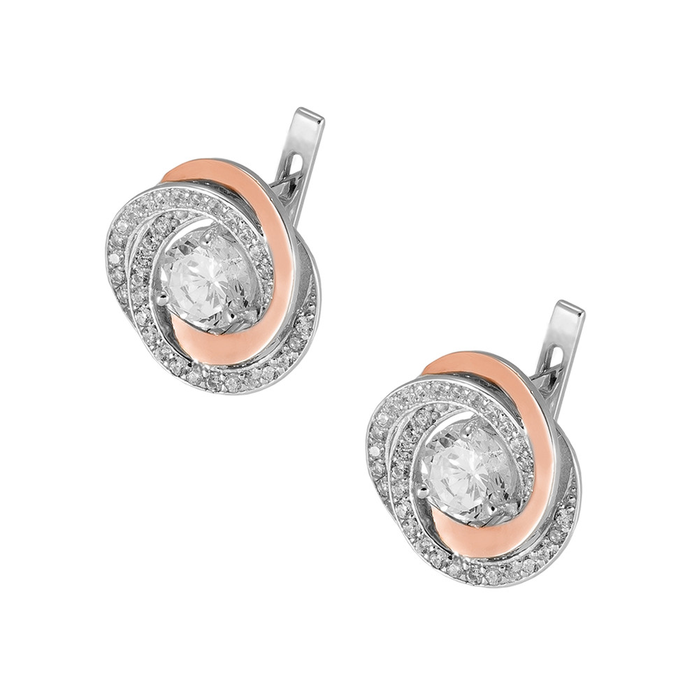 

Серебряные серьги с золотом и куб. цирконием Bogema-10 GS-4239 р-