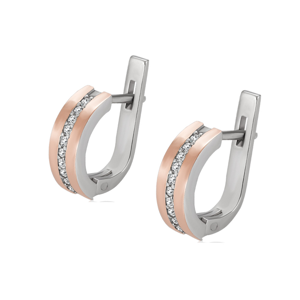 

Серебряные серьги с золотом и куб. цирконием Chudo-10 GS-4244 р-