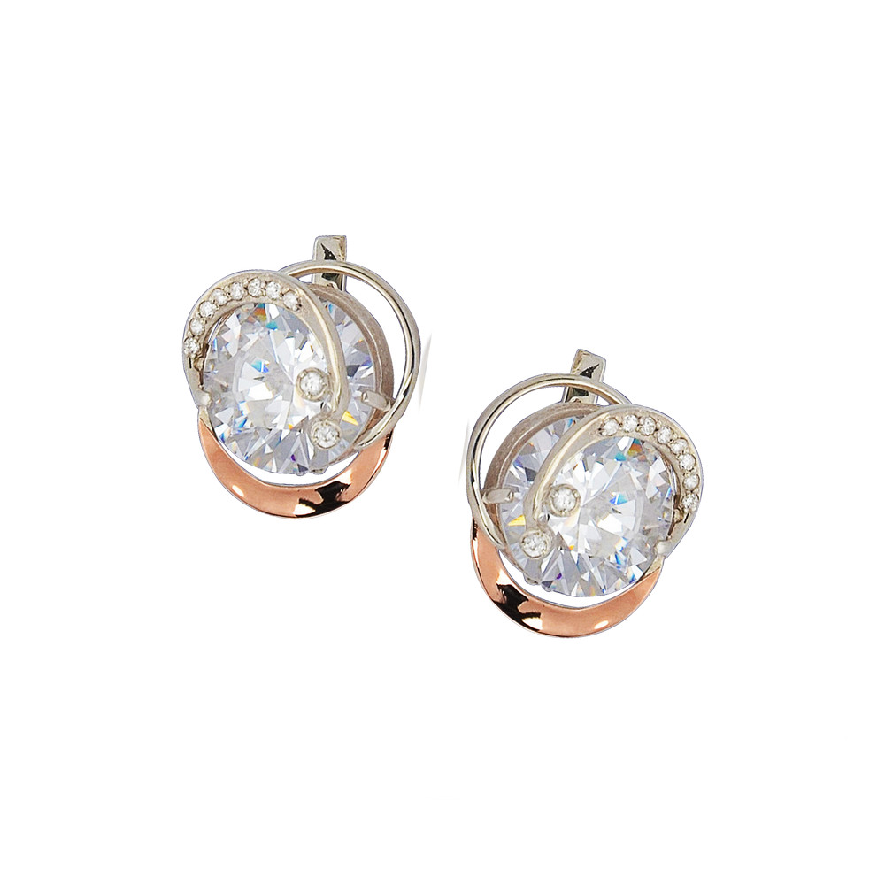 

Серебряные серьги с золотом и куб. цирконием Nikol-10 GS-4316 р-