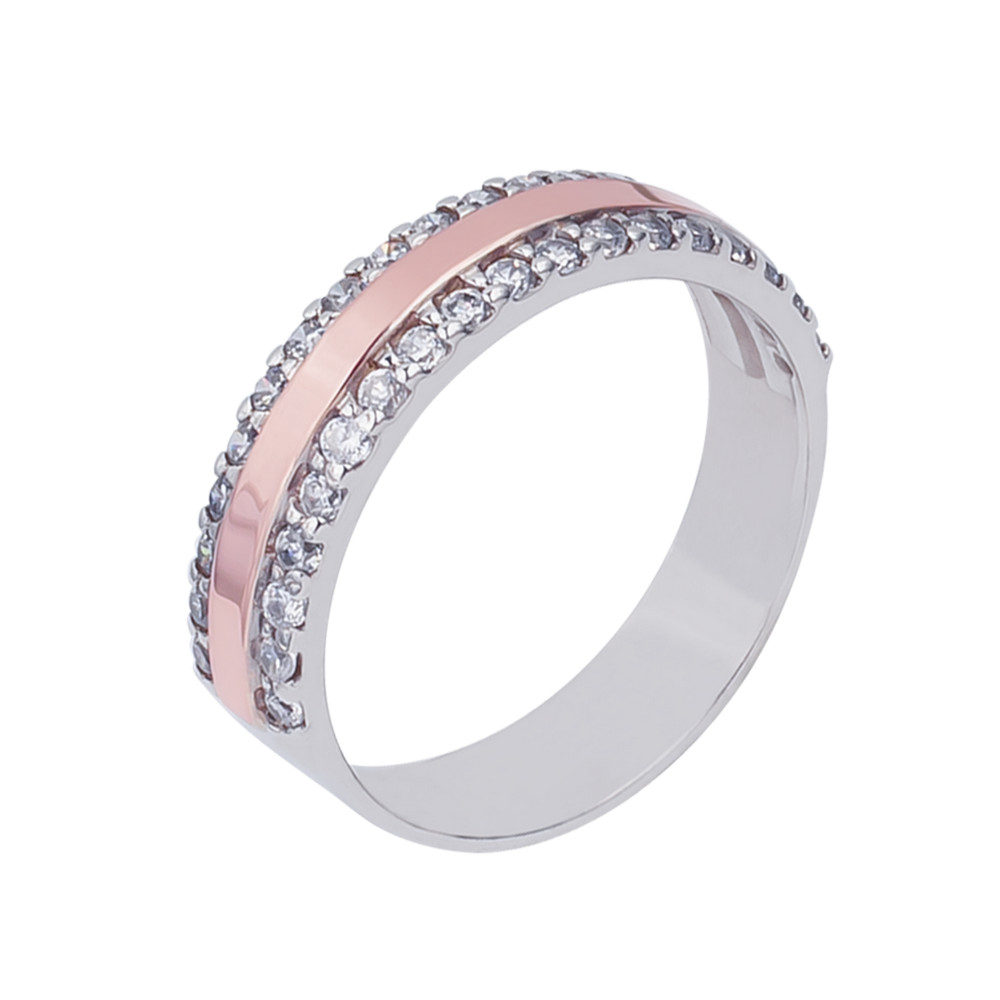 

Серебряное кольцо с золотом и куб. цирконием Marta-10 GS-3474 р-21