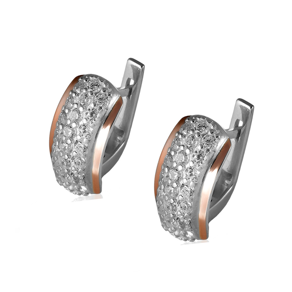 

Серебряные серьги с золотом и куб. цирконием Dyuna-10 GS-4251 р-