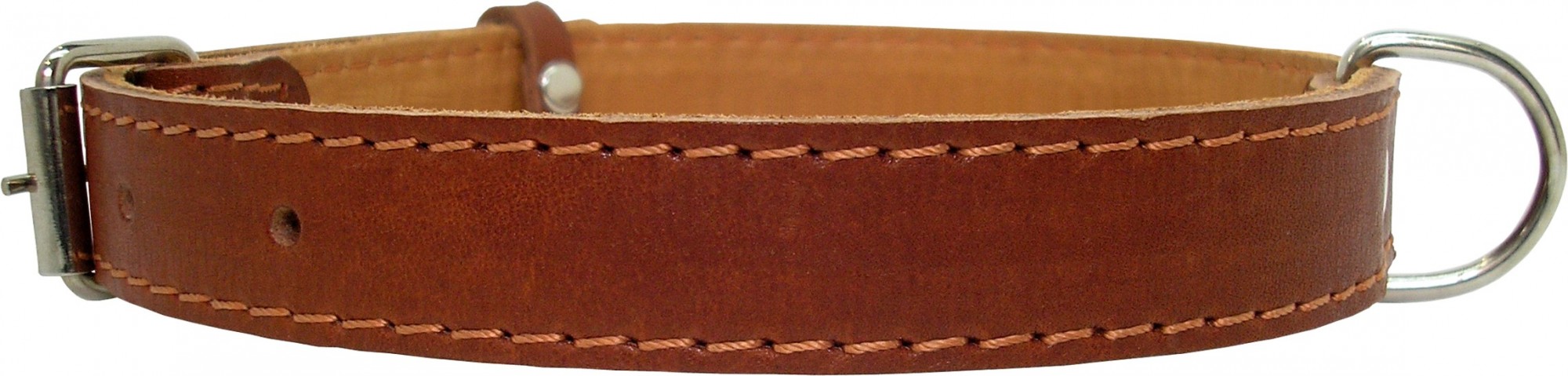 

Ошейник LiLu прошитый коричневый, ширина 40 мм, объем 540-660 мм, кожа (О802)