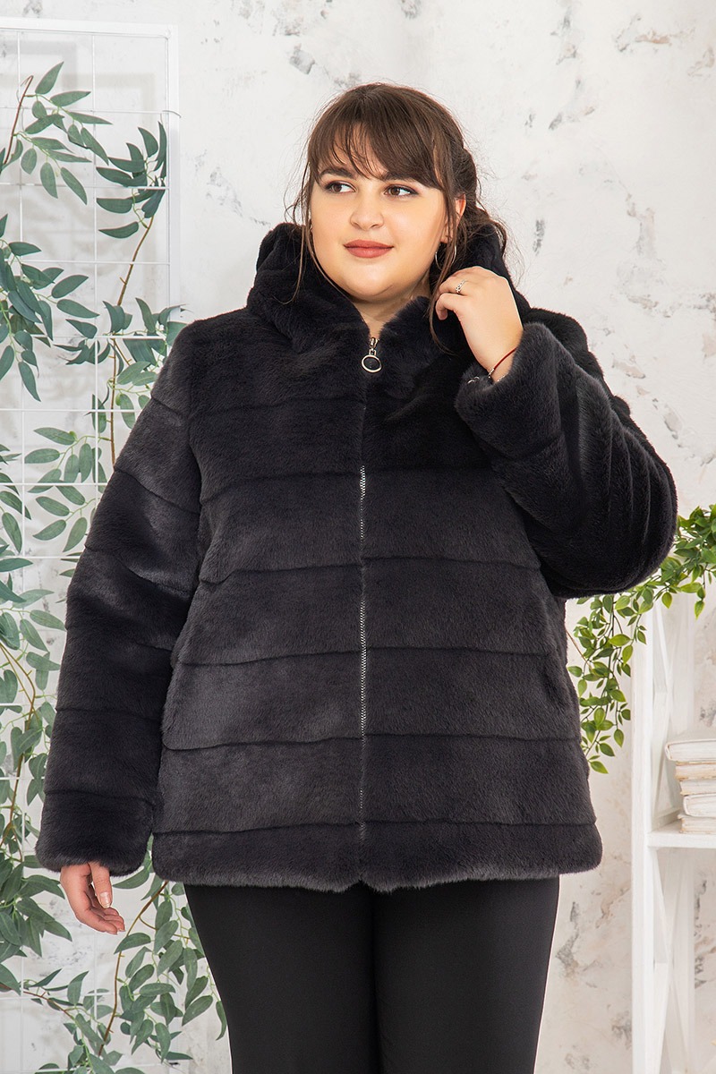 

Fashions • Шуба женская укороченная Дана Fashions 60 графит (№015Д/ш-стр-бр-з)