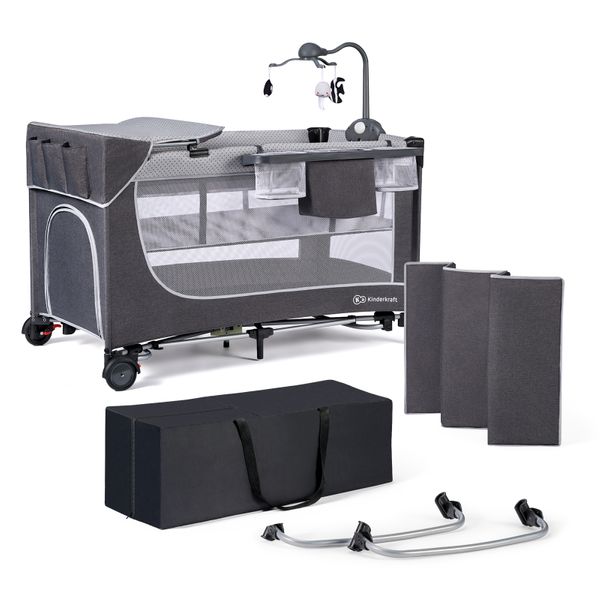 

Кровать-манеж с пеленатором Kinderkraft Leody Grey (KCLEOD00GRY00AC)