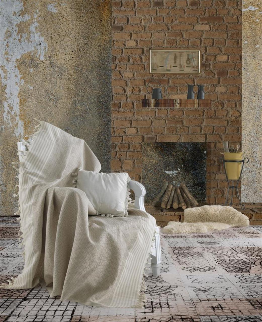 

Плед-накидка Eponj Home Buldan Keten - Etnik 170*220 bej бежевый