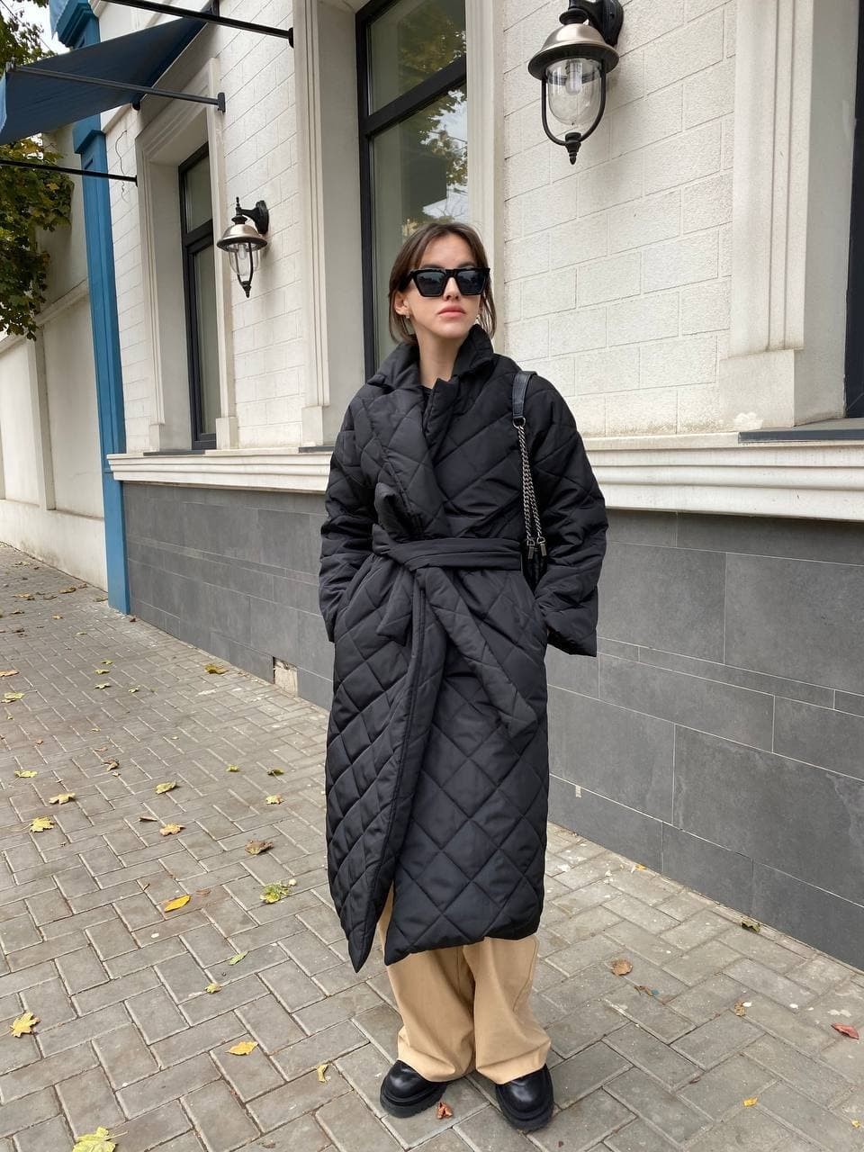 

стеганное пальто на запах 2581ч/2 Sofo Look р.48-52