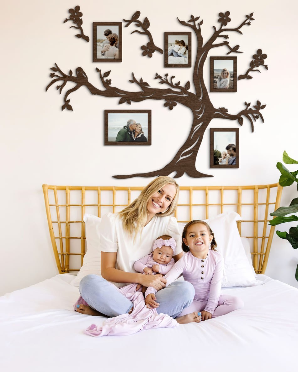 

Семейное дерево для фотографий 5 рамок LikeWood Family M 150×117 см Темный орех