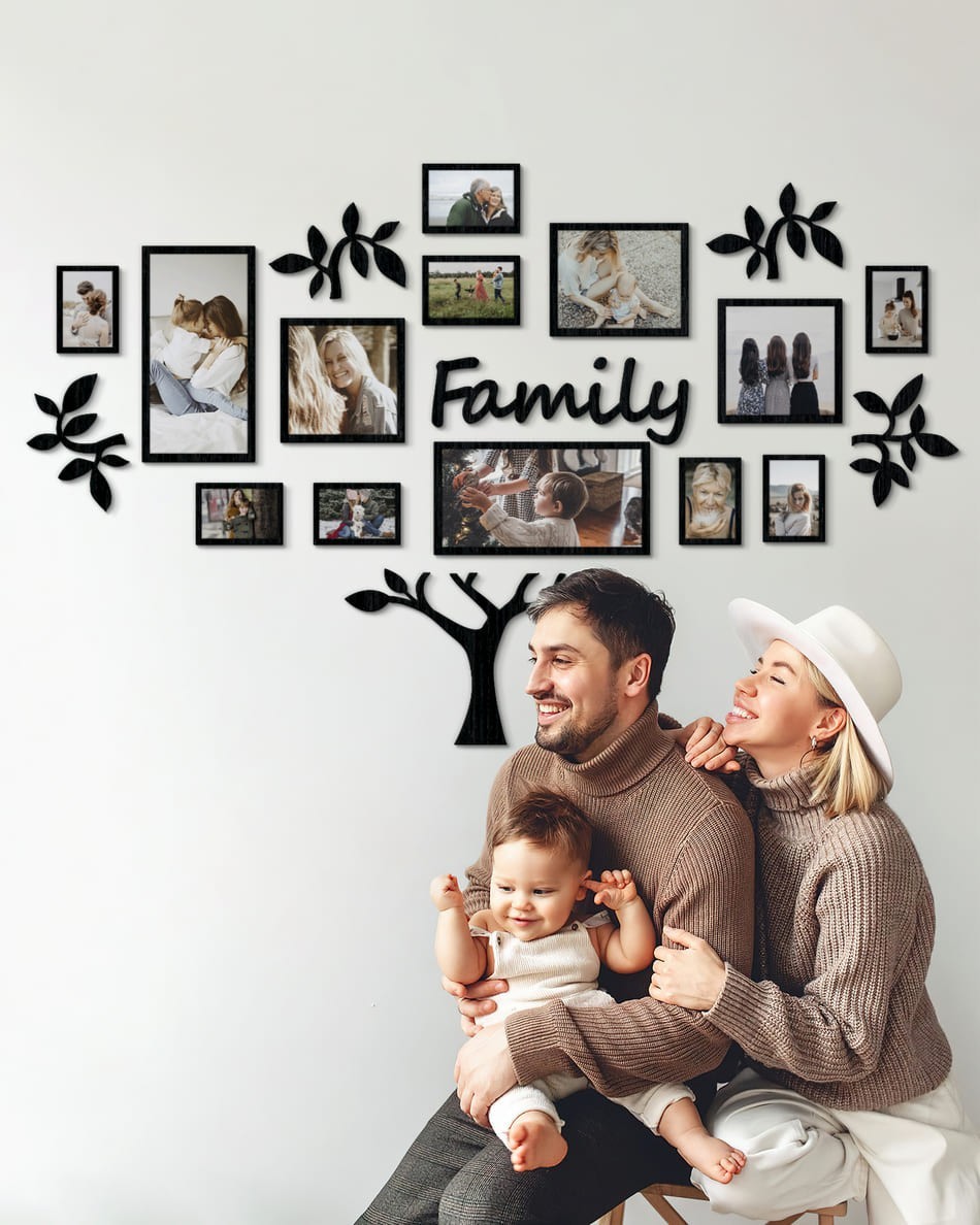 

Семейное дерево для фотографий 13 рамок LikeWood Family L 182 × 115 см Черный