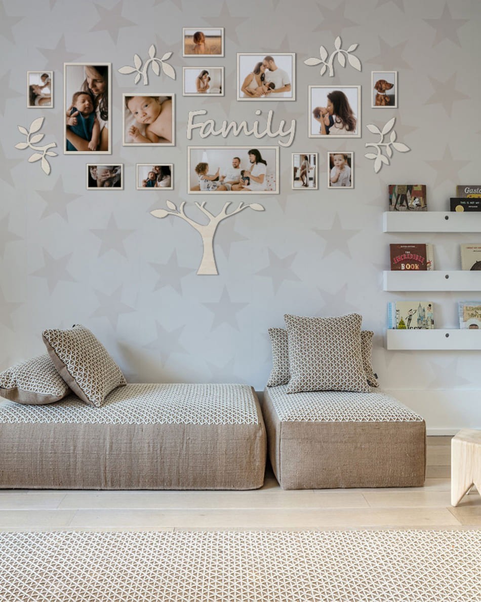 

Семейное дерево для фотографий 13 рамок LikeWood Family M 140 × 88 см Натуральное дерево