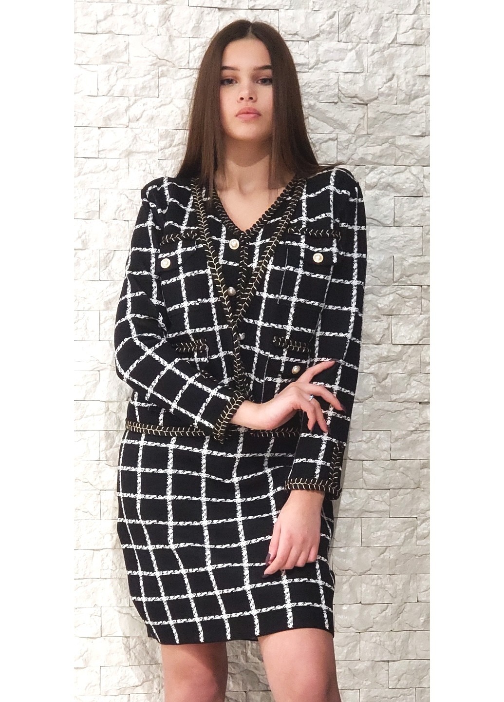 

Костюм (платье, жакет) Di classe Черно-белый  27-0326, Костюм (платье, жакет) Di classe Черно-белый 44 27-0326