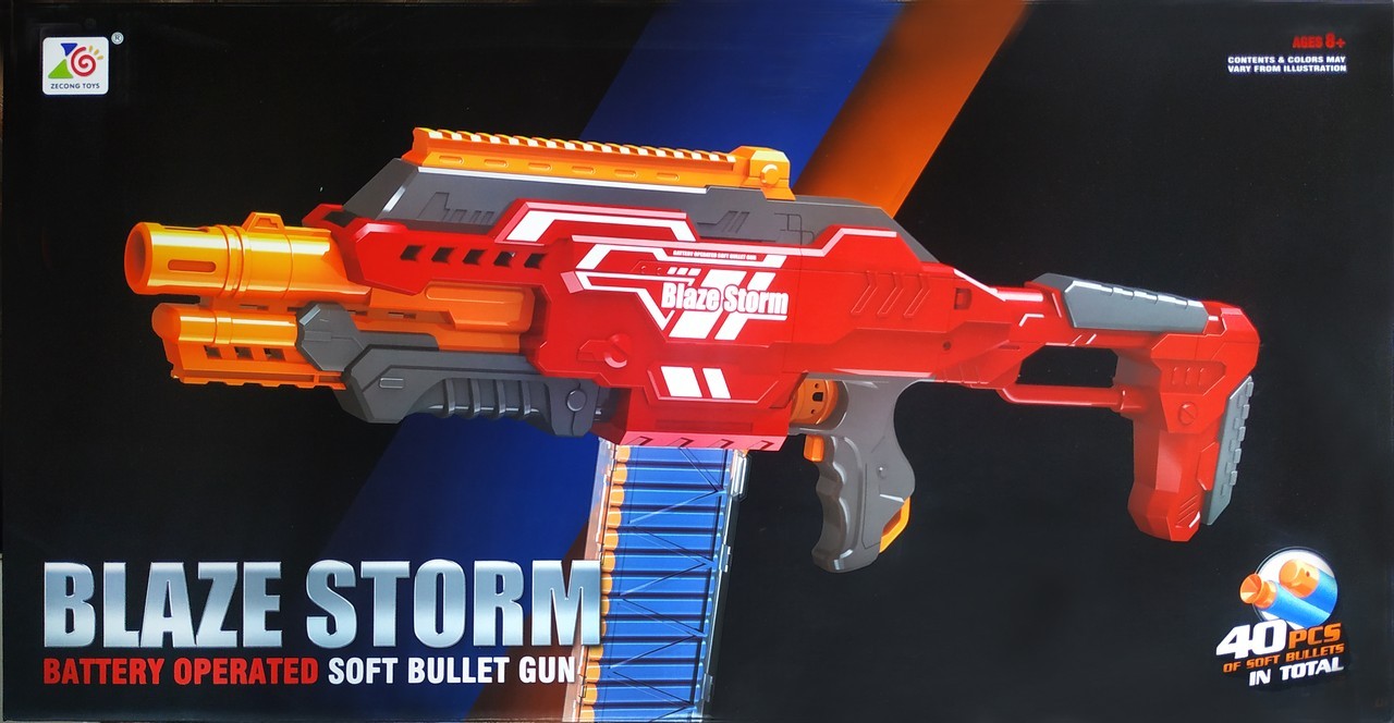 

Детский автомат "Blaze storm" с электроприводом + 40 пуль (красный)