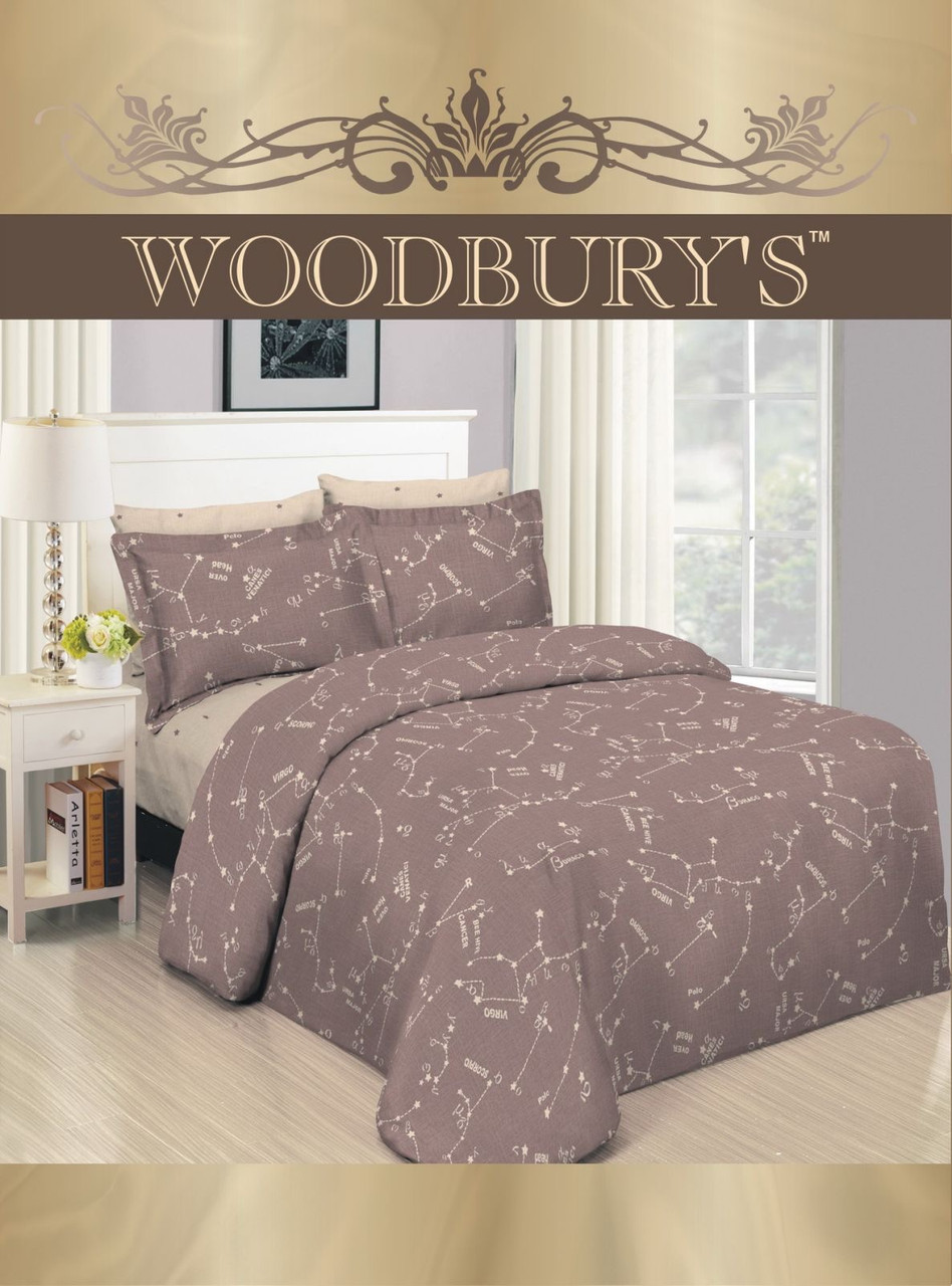 

Постельное белье евро Woodbury's ранфорс Пакистан W2063 200х220 Бежевый с коричневым