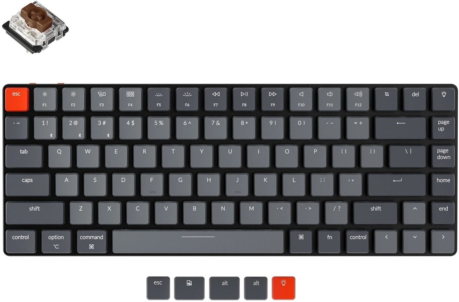 

Клавиатура беспроводная Keychron K3 Low Profile Gateron Brown White LED USB/Bluetooth Black (ENG/RU) (K3A3_Keychron)