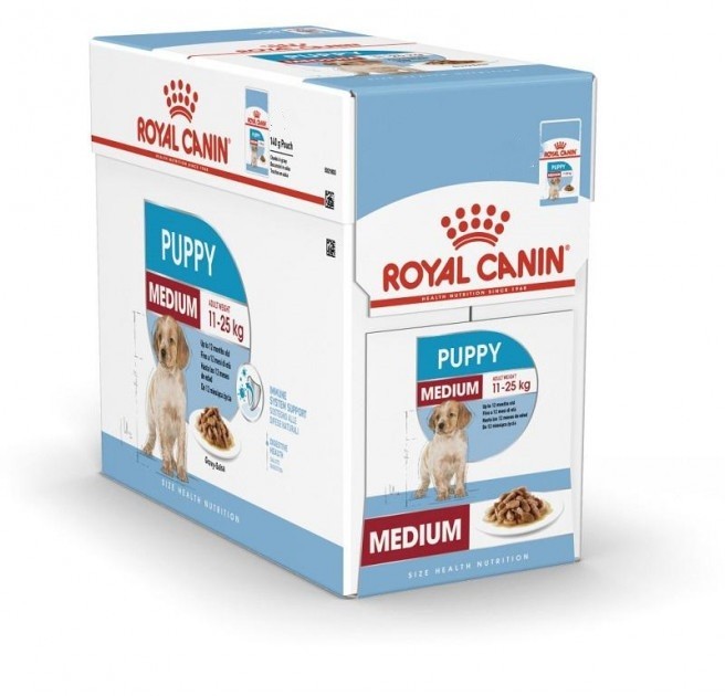 

Влажный корм Royal Canin Medium Puppy кусочки в соусе для щенков средних пород упаковка 12 шт