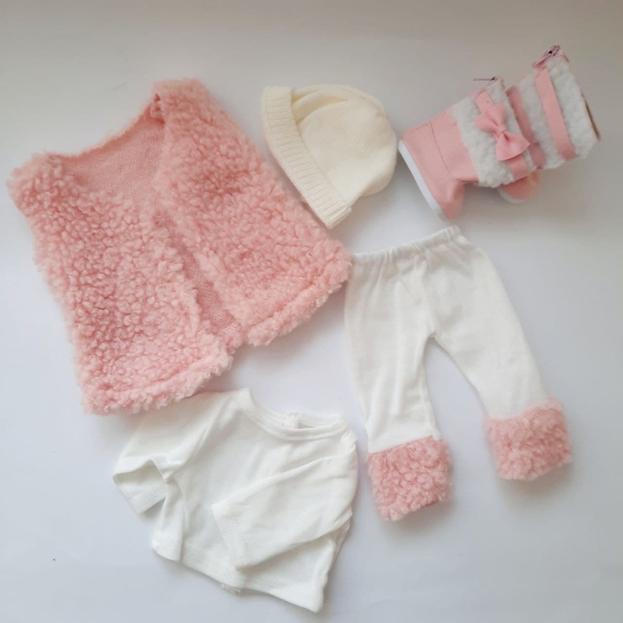 

Одежда для Baby Born / Беби Бона 40 - 43 см зимний розовый набор штаны кофта жилет шапка сапоги