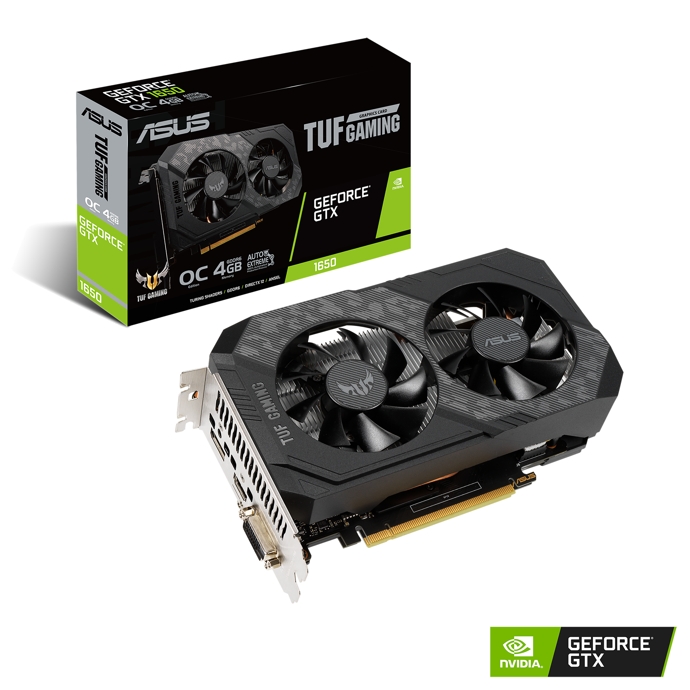

Відеокарта ASUS GeForce GTX 1650 4GB DDR6 - (TUF-GTX1650-O4GD6-P-GAMING)