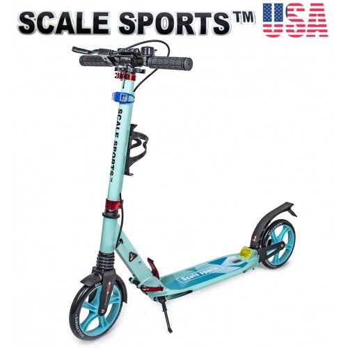 

Самокат Scale Sports SS-10 Тиффани 2021 + Led фонарик USA бирюзовый