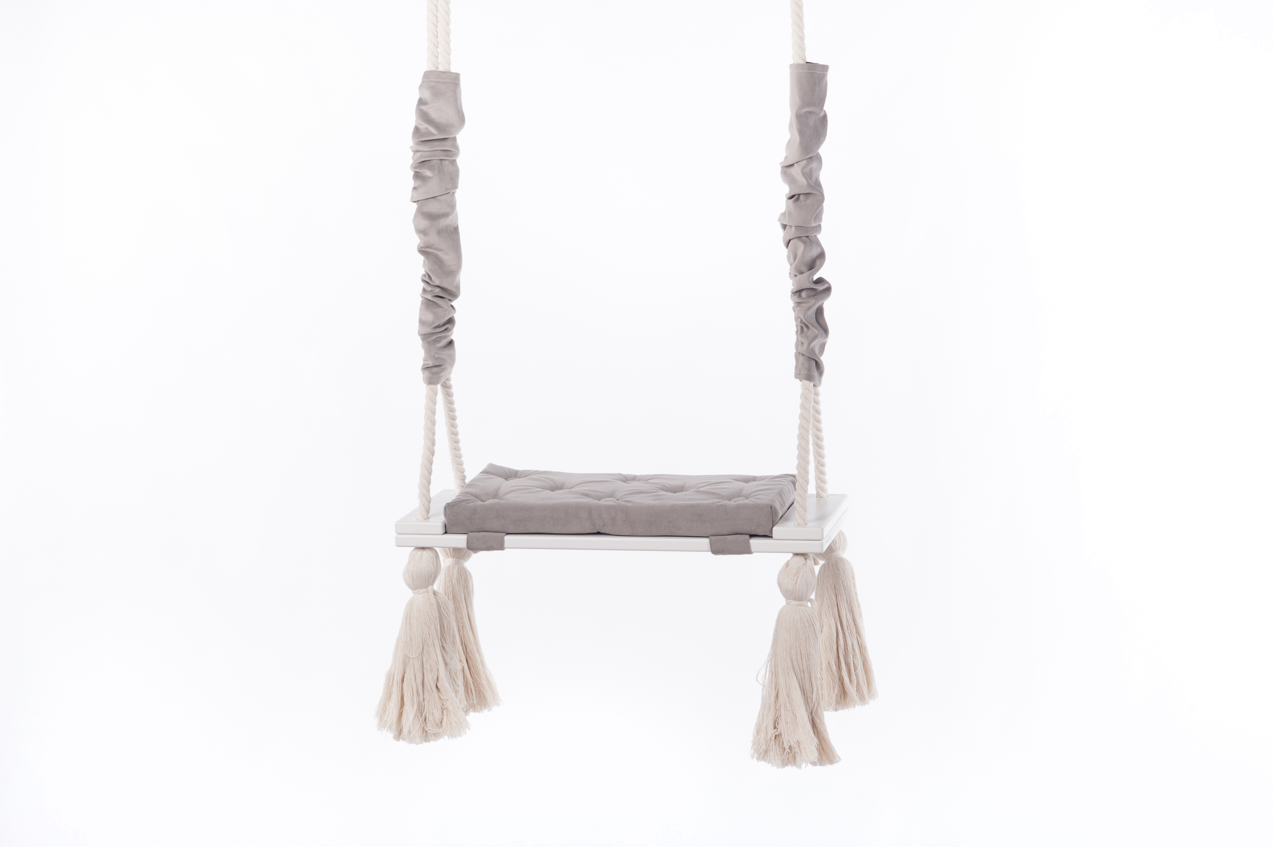 

Подвесные качели UNO Серые, для дома, от 3х лет до 160 кг ребенка, размер сидения 60*25 см