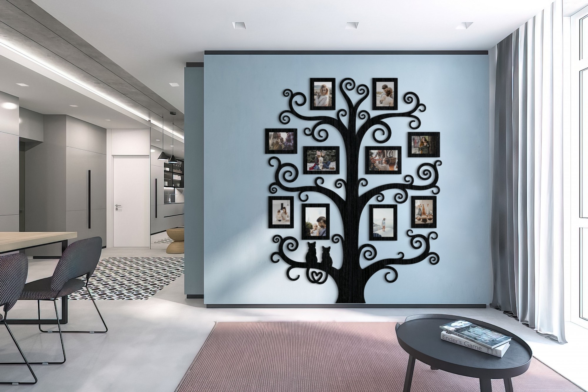 

Семейное дерево для фотографий 10 рамок LikeWood TwoCats M 130 × 165 см Черный
