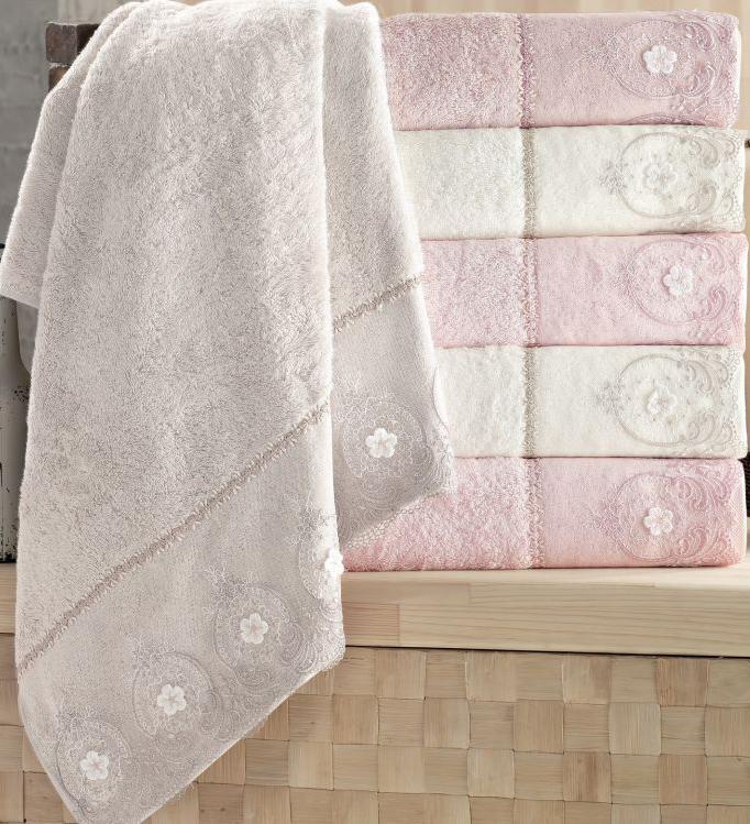 

Набор 6 полотенец Pupilla Alvin 3D с гипюром 50х90см (лицевые), бамбук