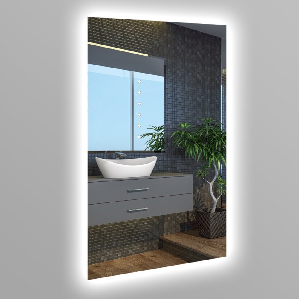 

Зеркало в ванную SmartWorld Leona серия Lite с контурной LED подсветкой прямоугольное 60x40x3см. (Lite-Leona-40x60)