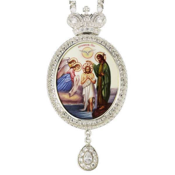 

Панагия с цепью серебряная с финифтью Фамильные Драгоценности арт. 2.7.0478-1^1