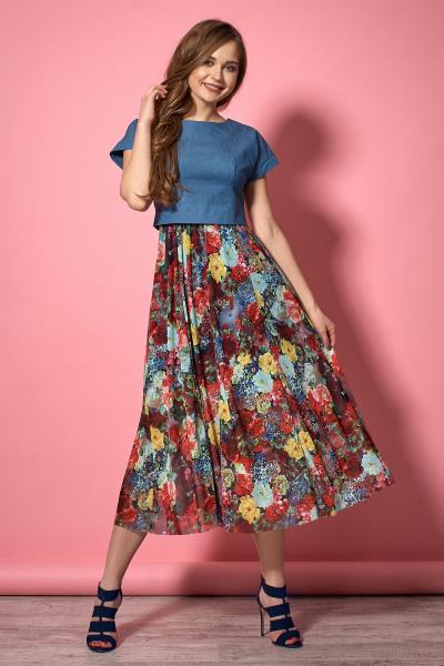 

Комплект Style-Nika Колор Квин 48 Синій в квіти 1121/1093
