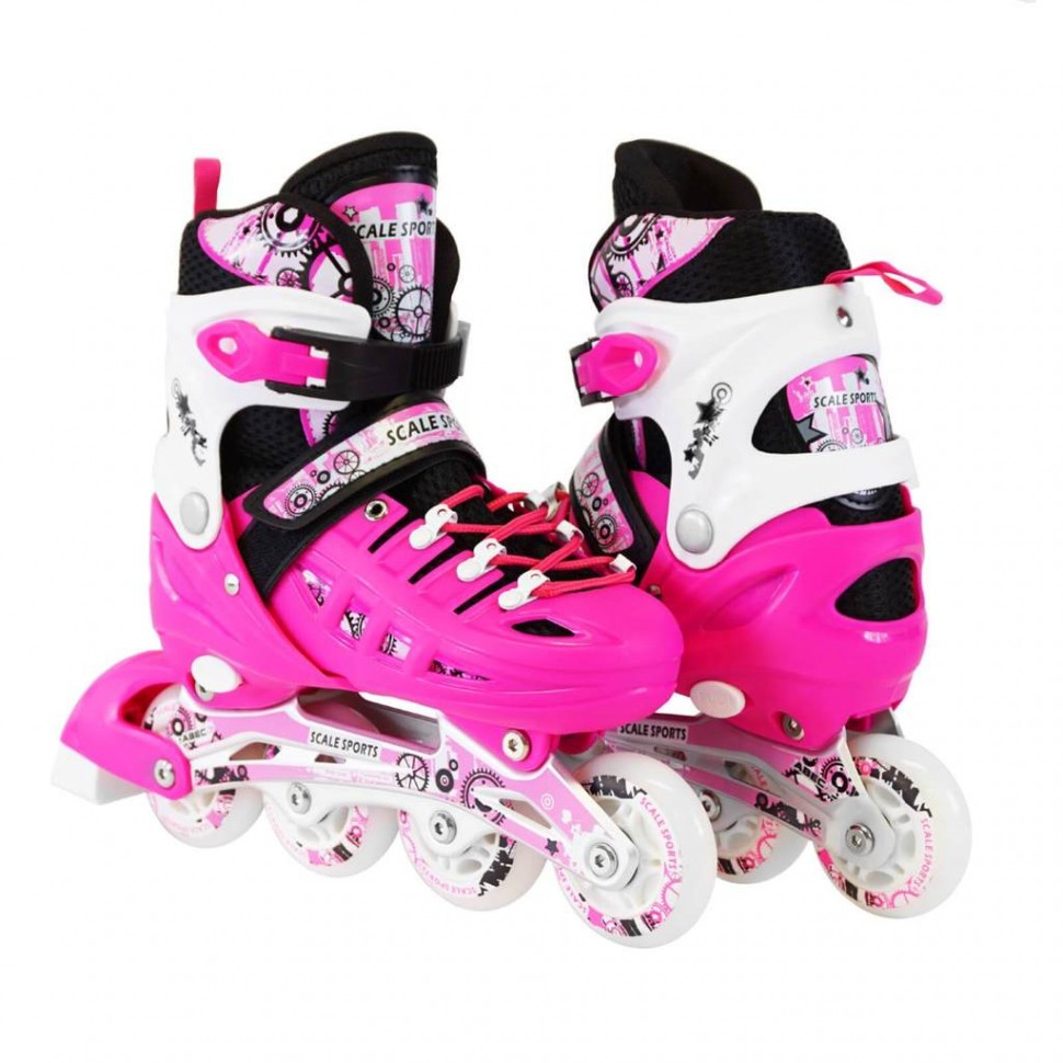 

Роликовые коньки Scale Sport SC04 малиновый размер 29-33