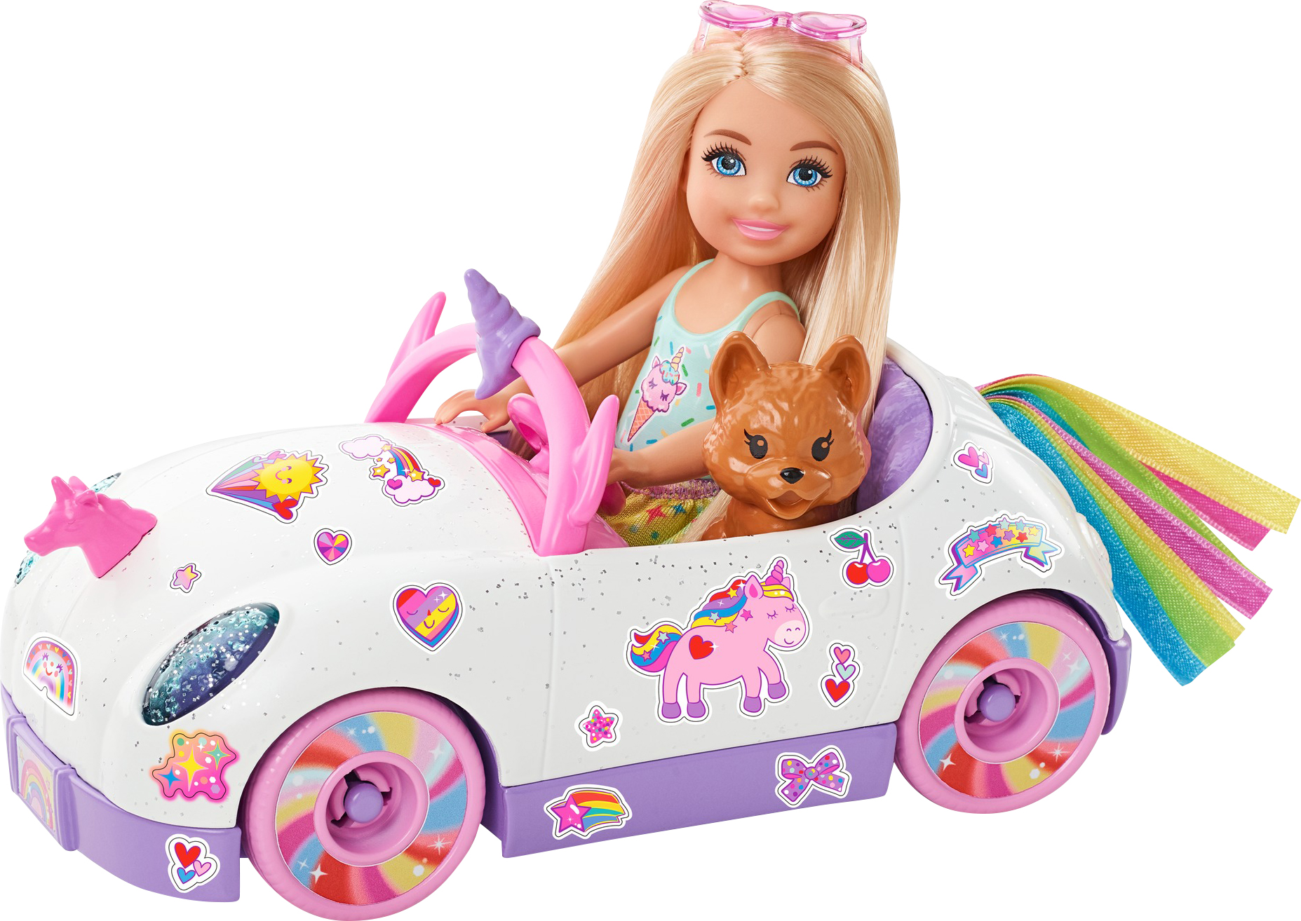 

Кукла Barbie Челси и кабриолет с наклейками (GXT41)