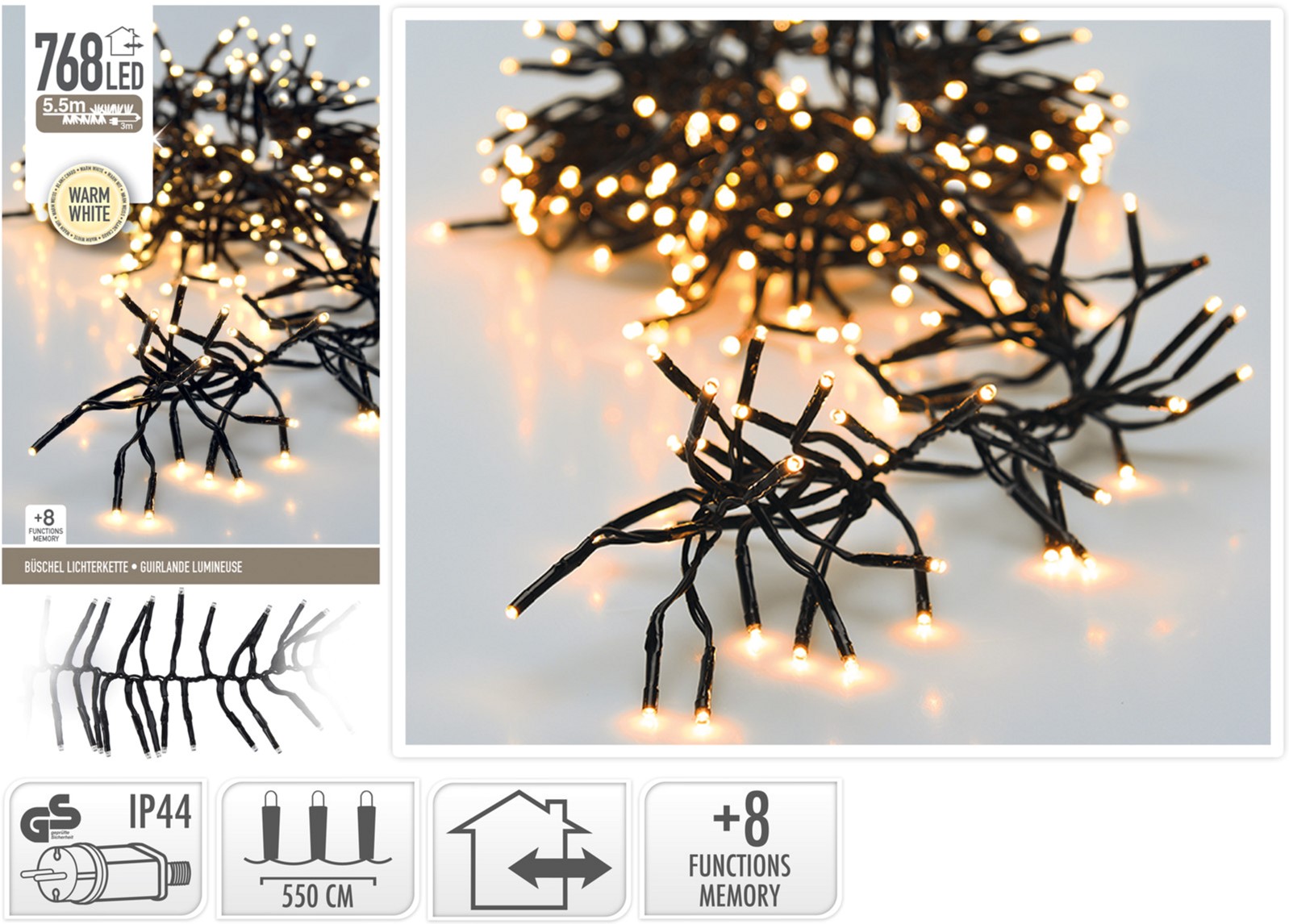 

Гирлянда Christmas Decoration 768 светодиодных лампочек теплого белого цвета 8.6 м (AX9502230)