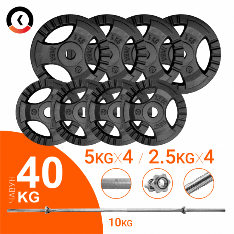 

Штанга разборная Kawmet 1800 мм 40 кг, код: BARBELL/40/30/K1