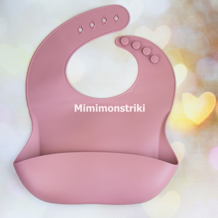 

Детский силиконовый слюнявчик нагрудник с карманом цвет пыльная роза Lukoshkino ® (PPS-19)