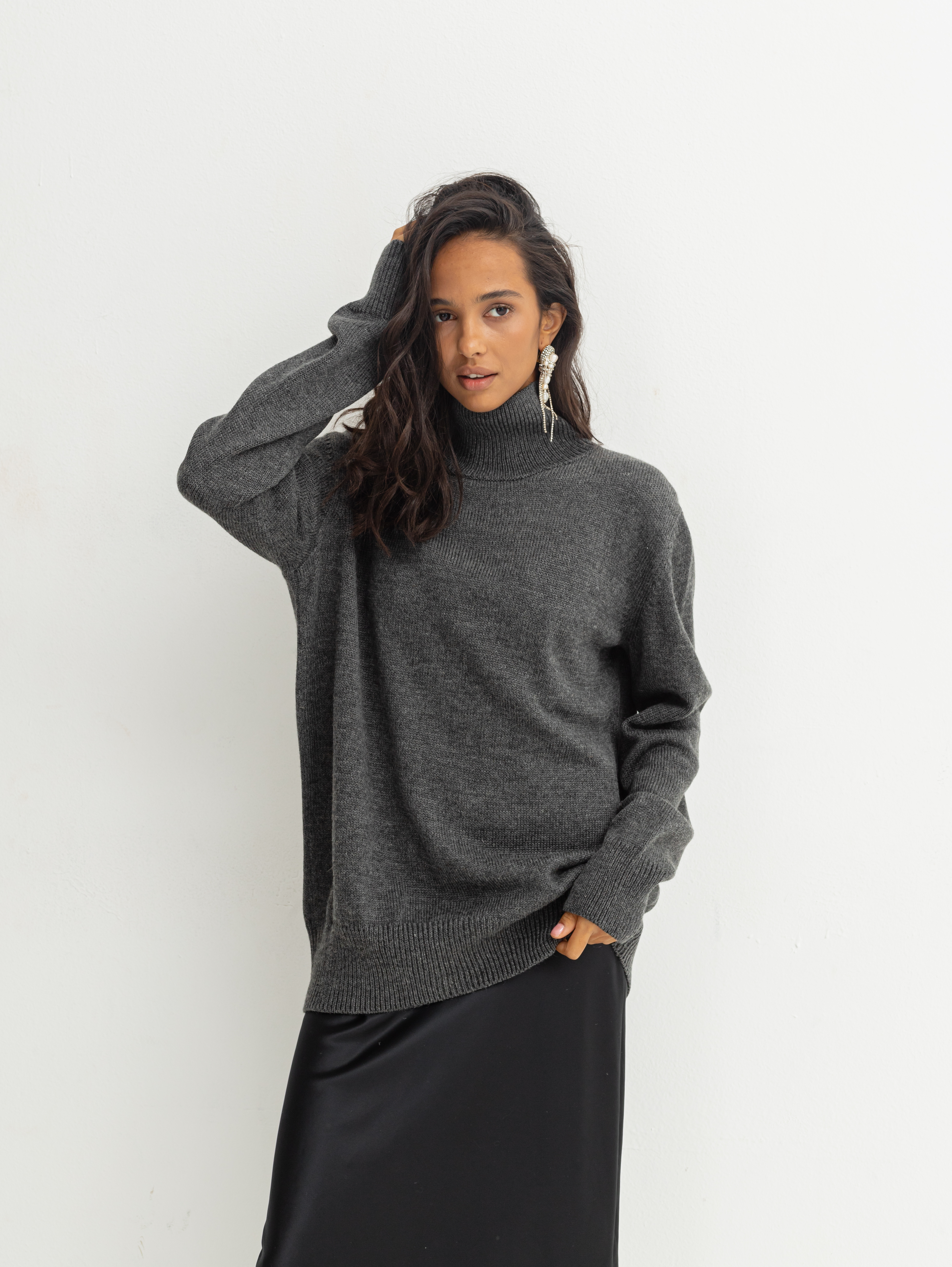 

Свитер Green Mandarin SK-WP728-U  Темно-серый, Свитер Green Mandarin SK-WP728-U One size Темно-серый