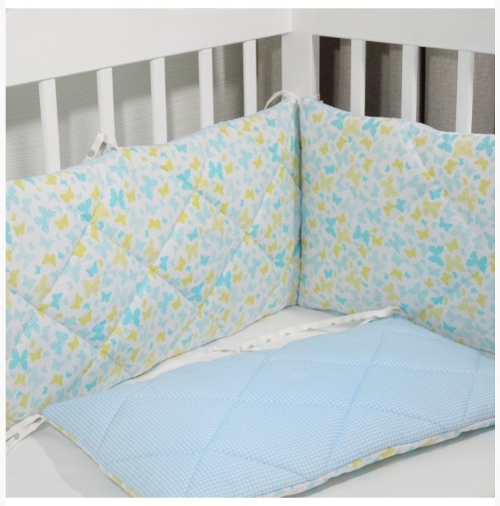 

Бортики в кроватку Perro из хлопка стёганные двухсторонние на 3 стороны 240 х 35 (БР-0003)