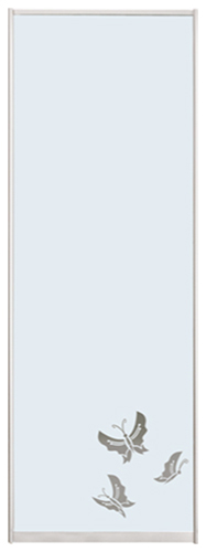 

Дверь (раздвижная система ) пескоструй бабочки на матовом зеркале рисунок 55 к шкафу-купе 90 x 230 см