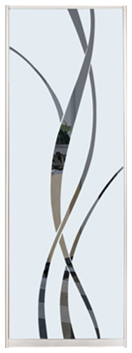 

Дверь (раздвижная система ) пескоструй Лиана на матовом зеркале рисунок 8 к шкафу-купе 50 x 245 см