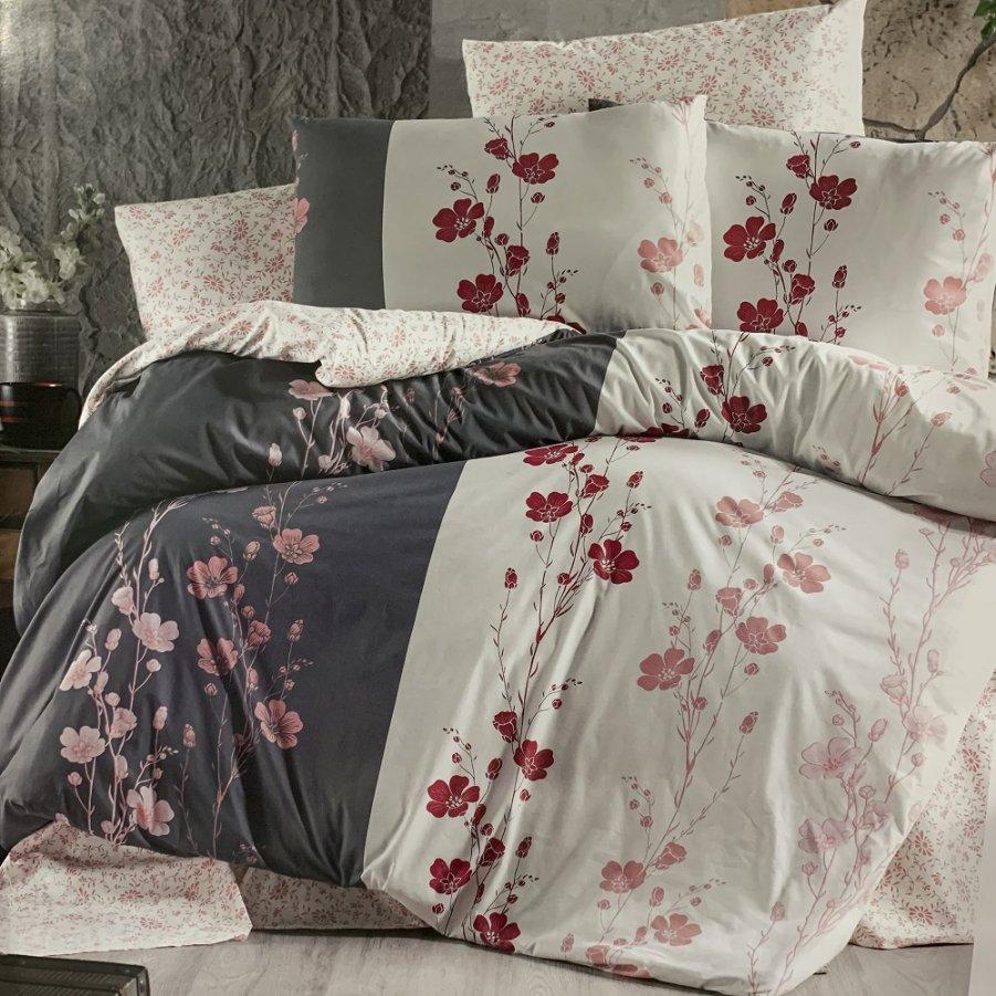 

Евро постельное белье First Choice Ranforce (100% хлопок) - Camelia Anthracite