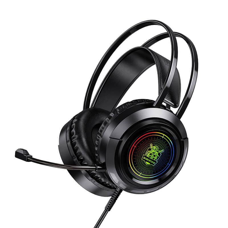 

Игровые наушники BOROFONE Surpass Gaming headphones BO103 с микрофоном и LED подсветкой проводные Black-Blue (BO103)