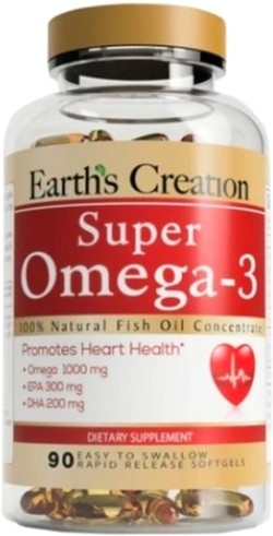 

Жирные кислоты Earths Creation Super Omega-3 1000 мг 90 капсул (608786002166)