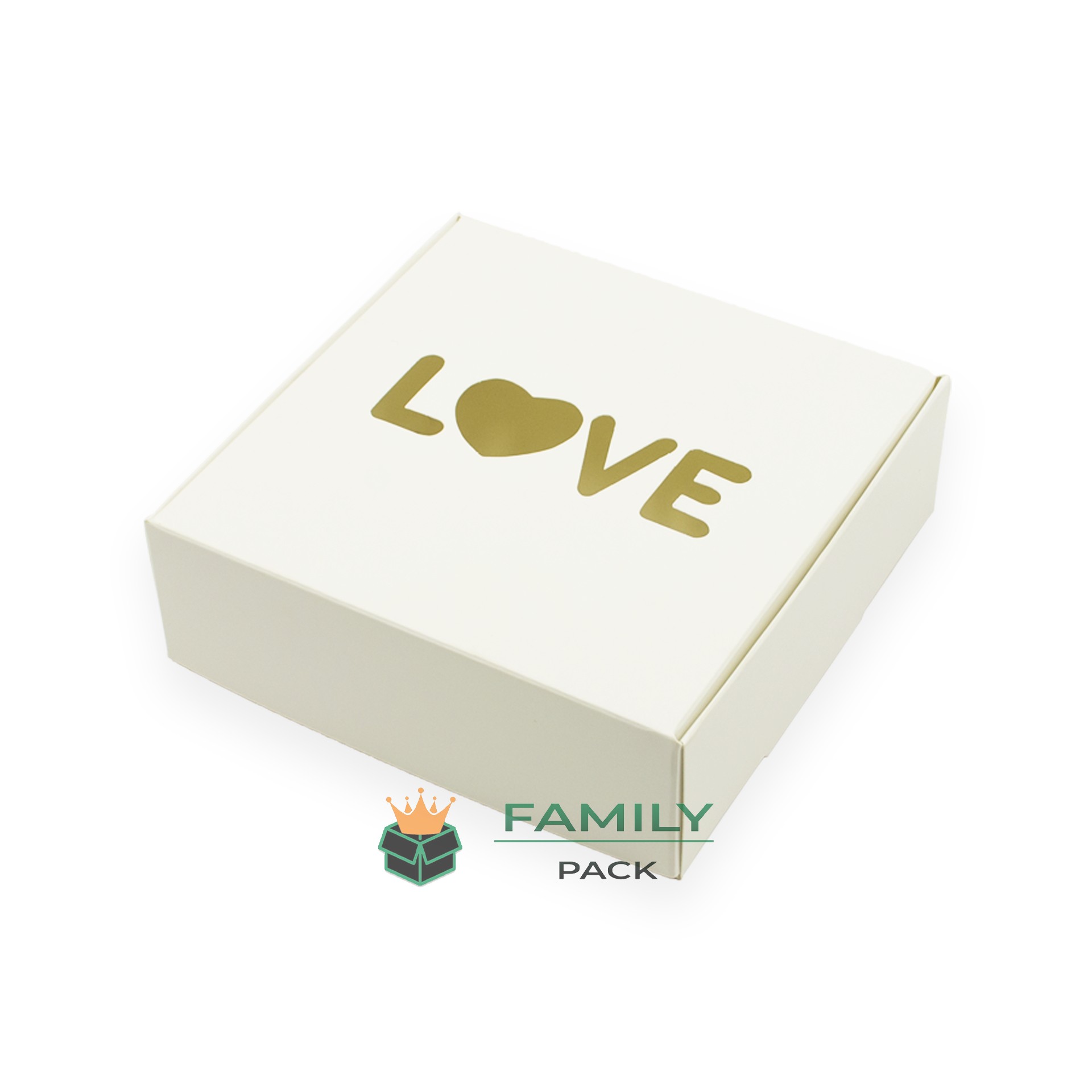 

Коробка 15х15х5 см "LOVE" 10шт белая Dmytropack