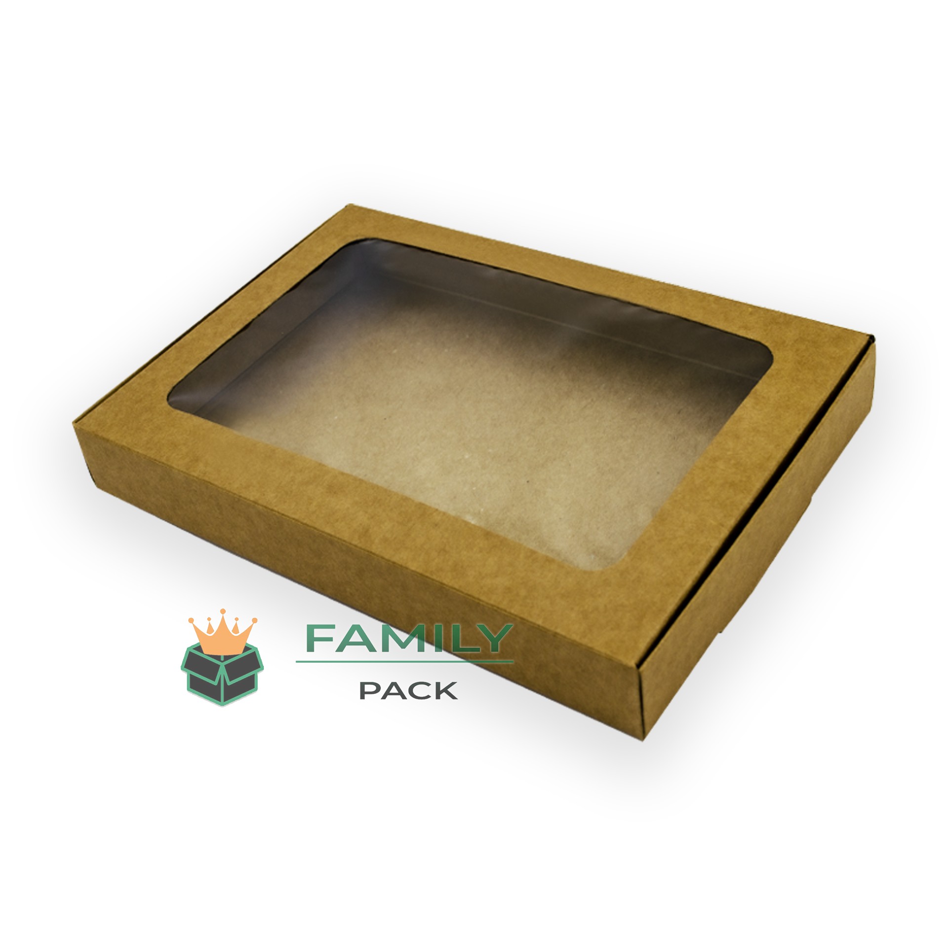 

Коробка 22х15х3 см с окном 10шт крафт Dmytropack