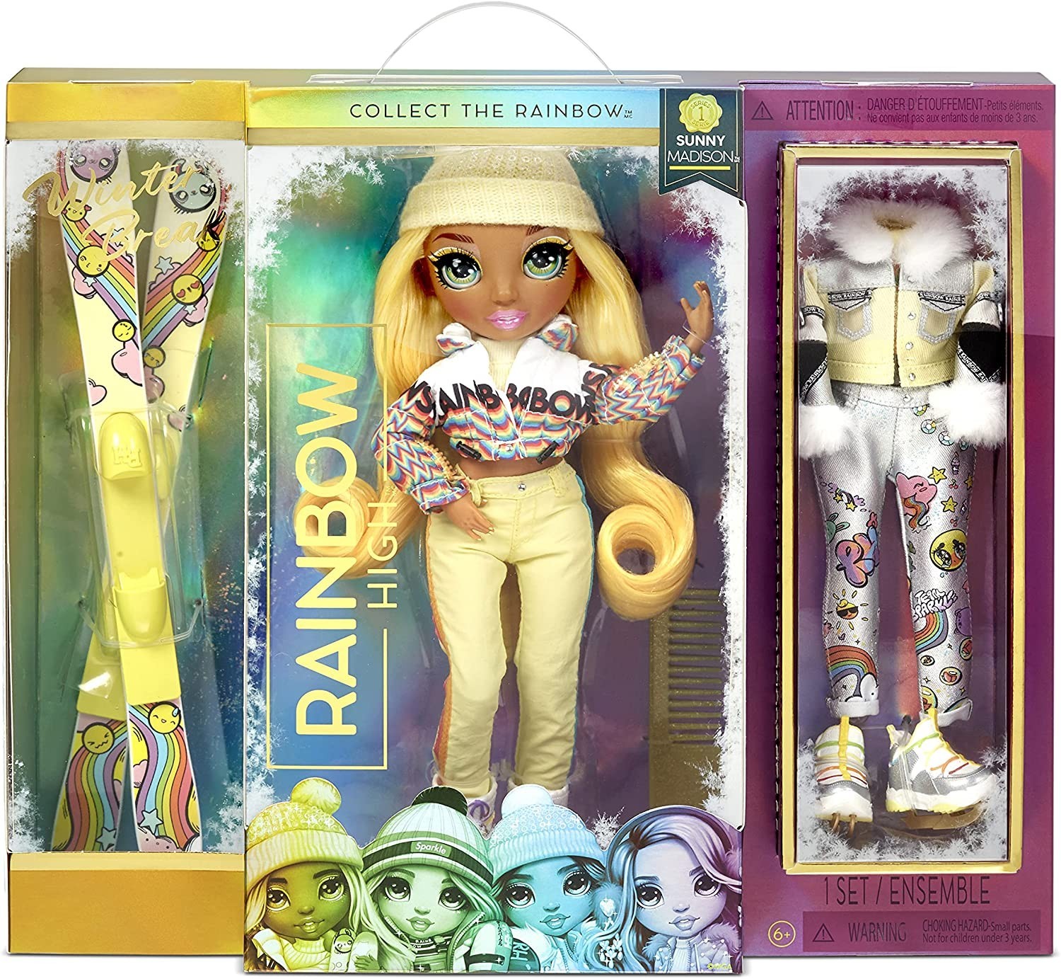 

Игровой набор с куклой Rainbow High серия Winter Break Sunny Madison Санни Медисон желтая