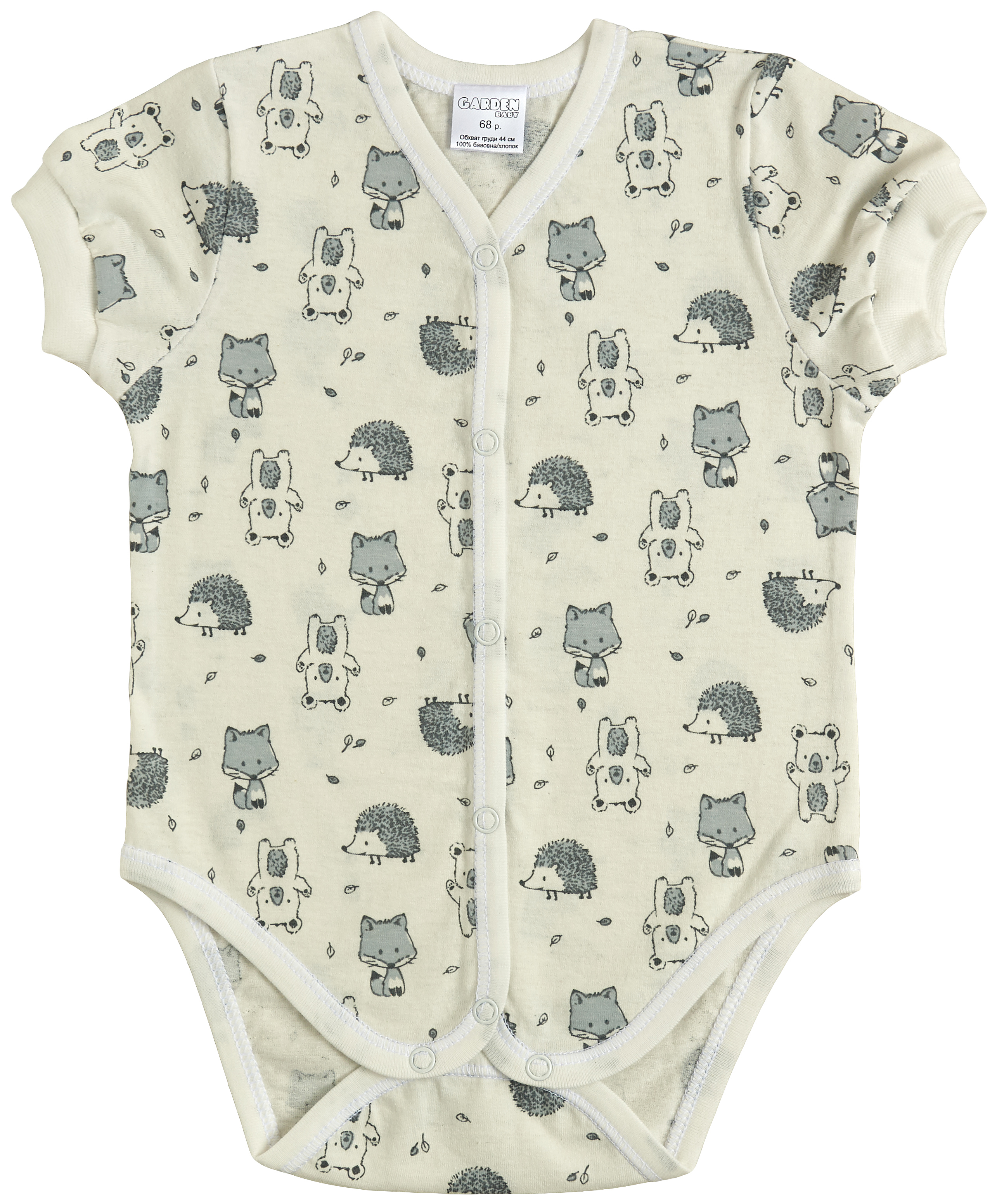 

Боди-футболка Garden Baby Зверьки 19005-03 68 см Молочное