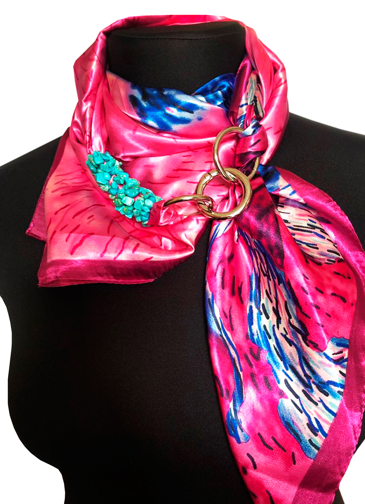 

Атласный платок My Scarf натуральный камень и фурнитура розовый (614)