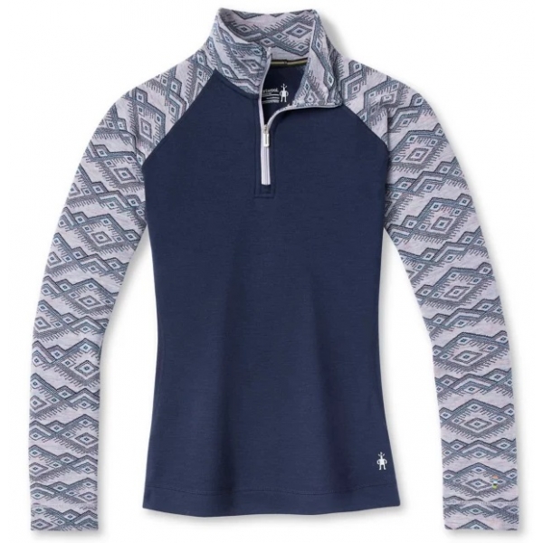 

Термофуболка женская Smartwool Women's Merino 250 Baselayer Pattern 1/4 Zip Boxed, Purple Eclipse Mountain Fairisle, M (SW SW016376.H27-M)