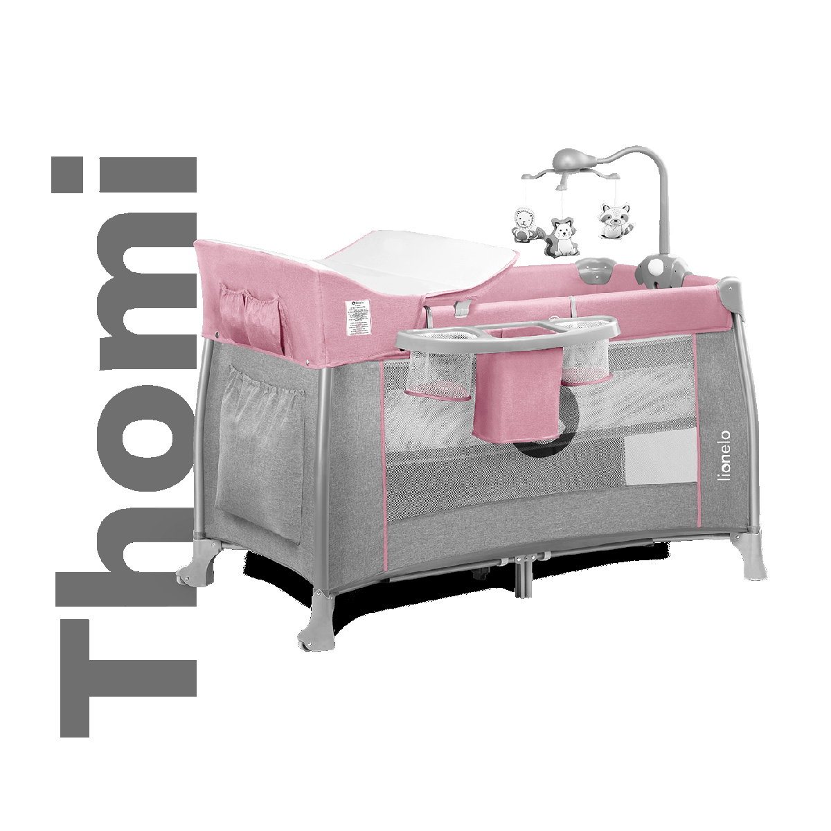 

Детская кроватка-манеж 2 в 1 Lionelo Thomi Pink Baby (LO.TM03)