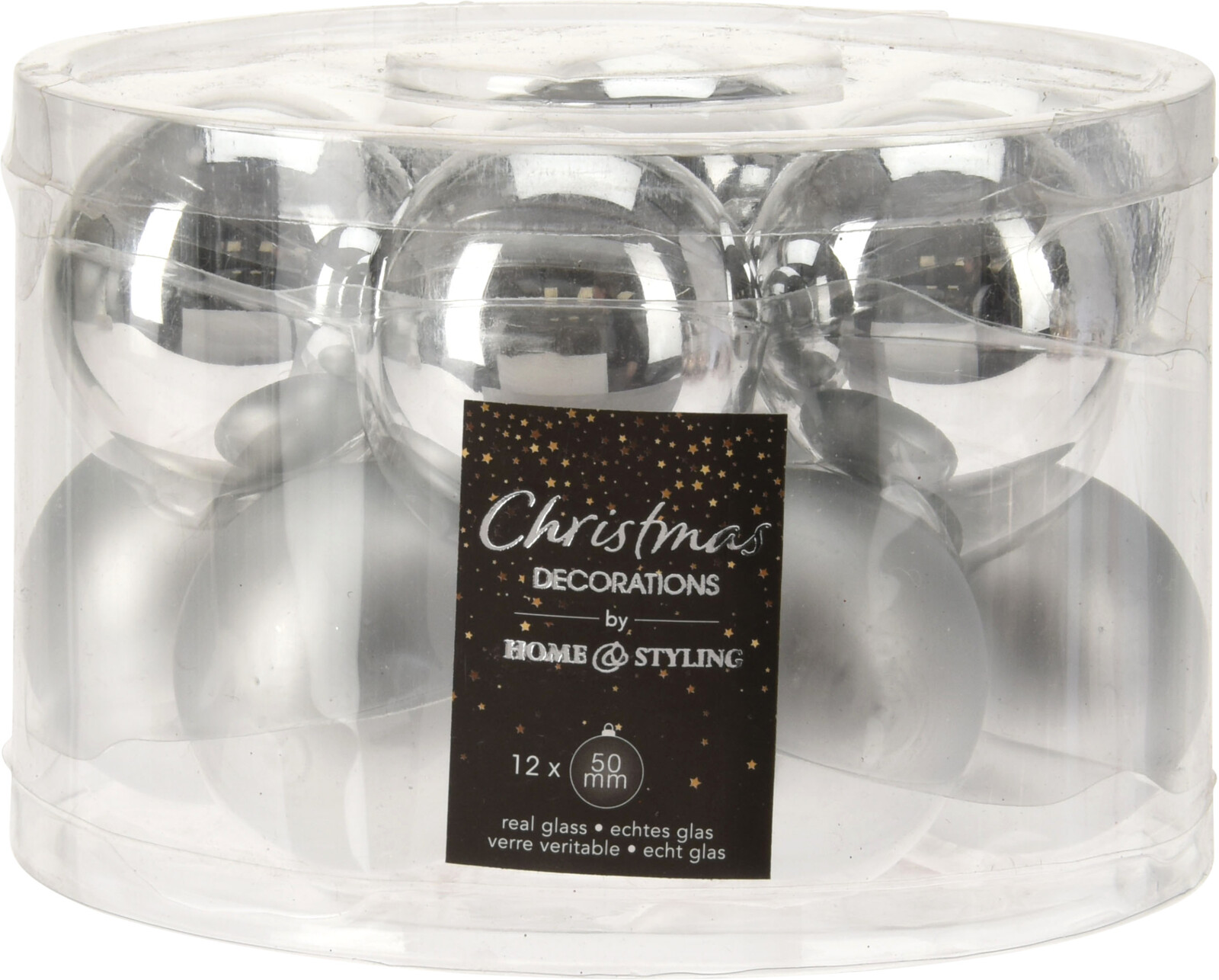 

Набор елочных шаров Christmas Decoration 5 см 12 шт серебро (ABR701010)