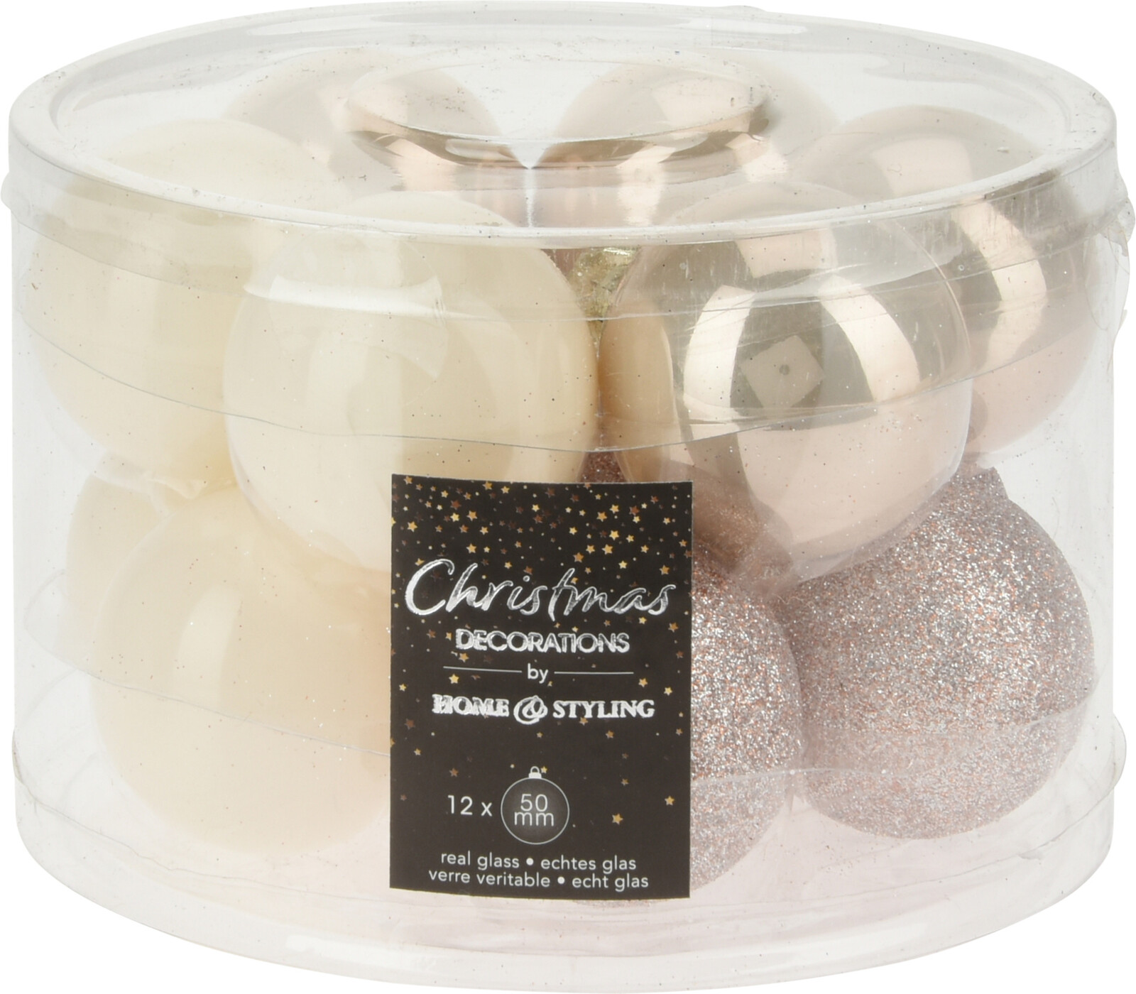 

Набор елочных шаров Christmas Decoration 5 см 12 шт кремовый (ABR701070)